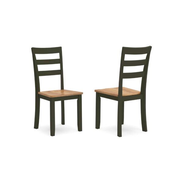 Gasy Dining Side Chair Set of 2, Dark Green Solid Wood, Contoured Seat
