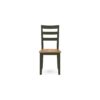 Gasy Dining Side Chair Set of 2, Dark Green Solid Wood, Contoured Seat