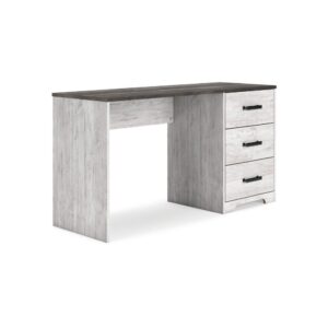 Shawn Home Office Desk, 54 Inch Rectangular Top w Side Drawers, Gray