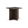 Zeny 2pc Coffee and Side Table Set, Geometric Cross Base, Dark Brown