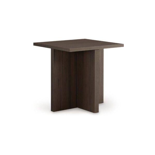 Zeny 2pc Coffee and Side Table Set, Geometric Cross Base, Dark Brown