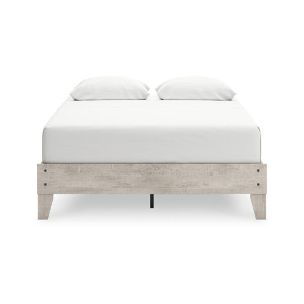 Shawn Queen Size Minimalist Platform Bed, Light Gray Wood, Low Profile