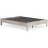 Shawn Queen Size Minimalist Platform Bed, Light Gray Wood, Low Profile