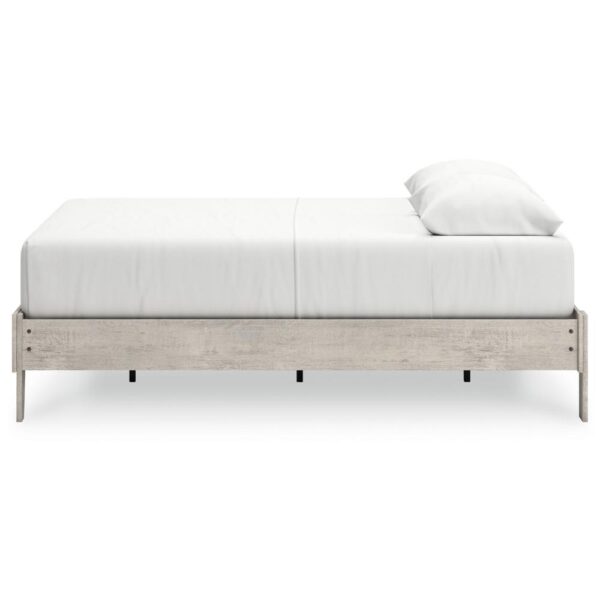 Shawn Queen Size Minimalist Platform Bed, Light Gray Wood, Low Profile