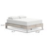 Shawn Queen Size Minimalist Platform Bed, Light Gray Wood, Low Profile