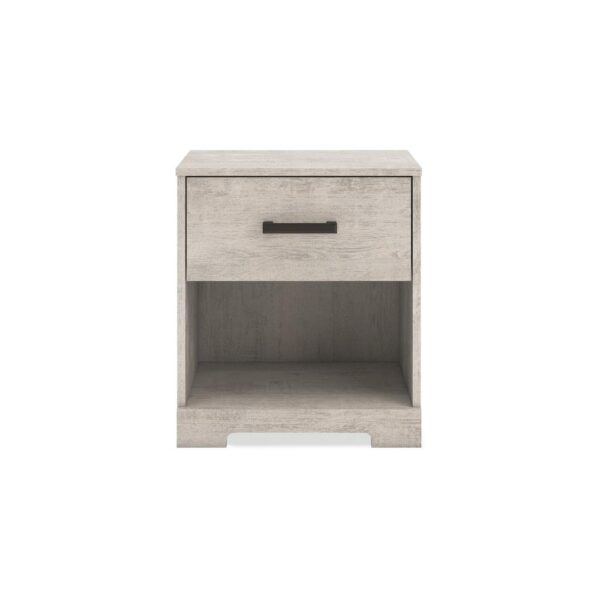 Shawn Nightstand, 1 Drawer and 1 Shelf, Light Gray Wood, 20 Inch