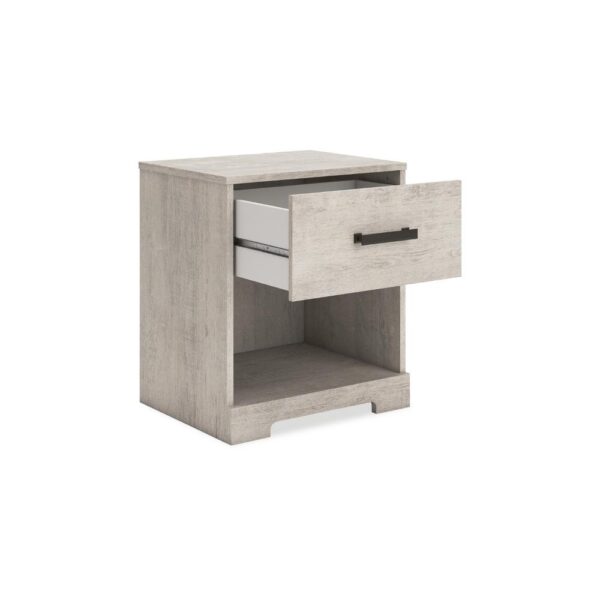 Shawn Nightstand, 1 Drawer and 1 Shelf, Light Gray Wood, 20 Inch