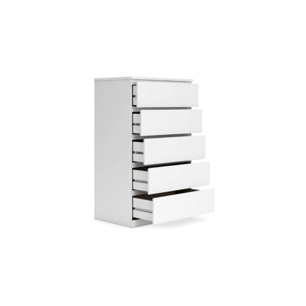 15022026699218b60ad65.jpeg Onira Tall Dresser Chest, 5 Spacious Drawers, Modern White, 49 Inch