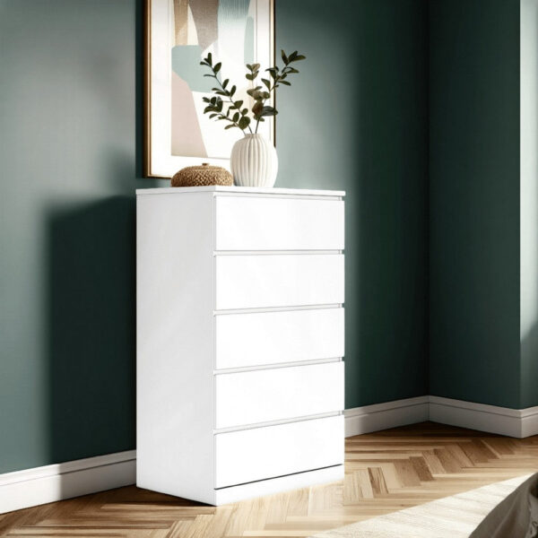 15022026699218b93d967.jpeg Onira Tall Dresser Chest, 5 Spacious Drawers, Modern White, 49 Inch