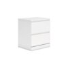 Onira Nightstand, 2 Spacious Drawers, Modern White Wood, 18 Inch