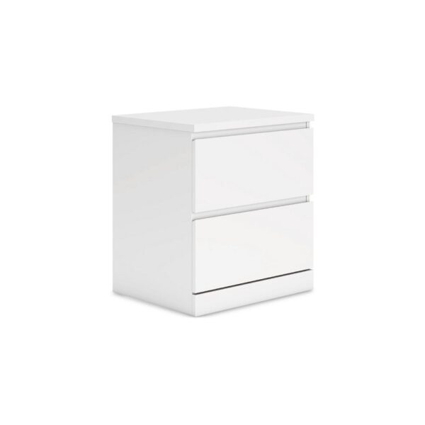 Onira Nightstand, 2 Spacious Drawers, Modern White Wood, 18 Inch