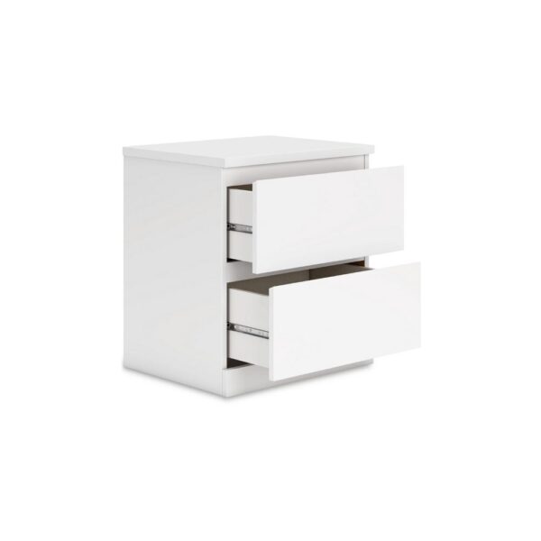 Onira Nightstand, 2 Spacious Drawers, Modern White Wood, 18 Inch