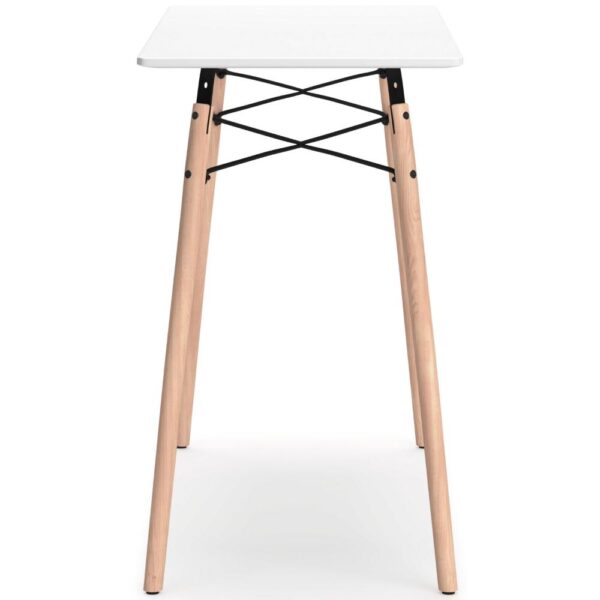 Laara Home Office Desk, White, Brown Wood, Metal Leg Braces, 36 Inch