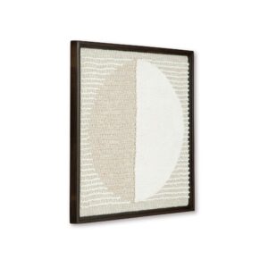 15022026699218dec4b98.jpeg Miji Wall Art Decor, Half Moon Circle Beige White Woven Detail 30 x 30