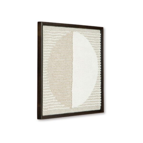 15022026699218dec4b98.jpeg Miji Wall Art Decor, Half Moon Circle Beige White Woven Detail 30 x 30