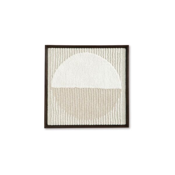 15022026699218e091b57.jpeg Miji Wall Art Decor, Half Moon Circle Beige White Woven Detail 30 x 30