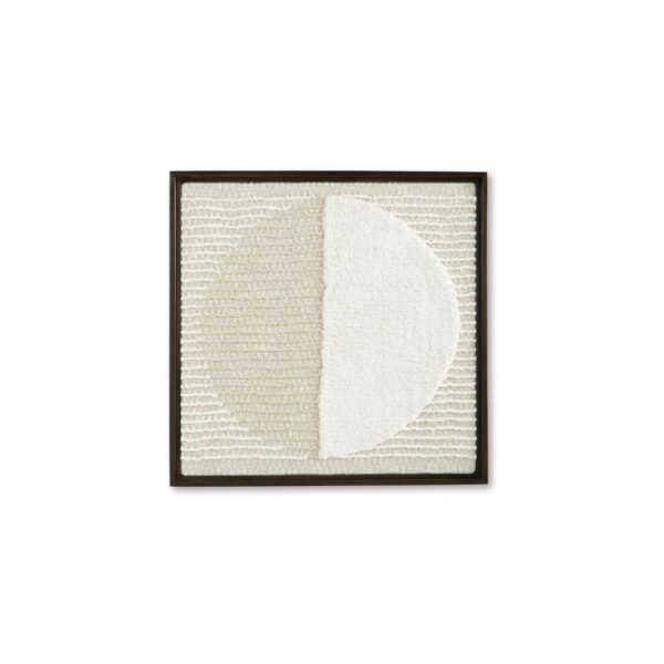 15022026699218e4d7602.jpeg Miji Wall Art Decor, Half Moon Circle Beige White Woven Detail 30 x 30