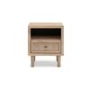 15022026699218eccb735.jpeg Ciel Nightstand w USB LED, Faux Linen Laminate, Cane Drawer, Oak Brown