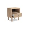 15022026699218f045578.jpeg Ciel Nightstand w USB LED, Faux Linen Laminate, Cane Drawer, Oak Brown