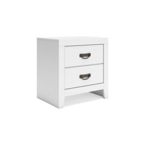 15022026699218f7967b7.jpeg Feo Bedside Nightstand, 2 Drawers, White Okoume Finish, Solid Hardwood