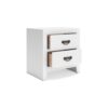 15022026699218fcd957a.jpeg Feo Bedside Nightstand, 2 Drawers, White Okoume Finish, Solid Hardwood