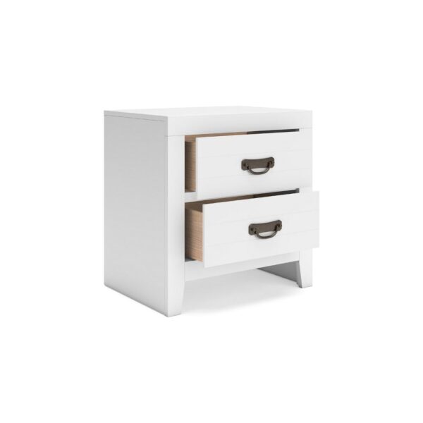 15022026699218fcd957a.jpeg Feo Bedside Nightstand, 2 Drawers, White Okoume Finish, Solid Hardwood