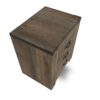 Zoey Nightstand w 2 Drawers, USB Port, Rustic Brown Plank Details