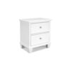 150220266992190df3628.jpeg Heno Nightstand, 2 Wide Storage Drawers, Nickel Round Knobs, White