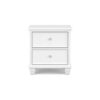 150220266992190f9a9d0.jpeg Heno Nightstand, 2 Wide Storage Drawers, Nickel Round Knobs, White