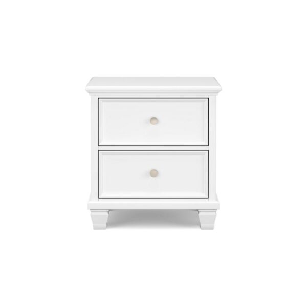 150220266992190f9a9d0.jpeg Heno Nightstand, 2 Wide Storage Drawers, Nickel Round Knobs, White