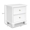 15022026699219145359c.jpeg Heno Nightstand, 2 Wide Storage Drawers, Nickel Round Knobs, White