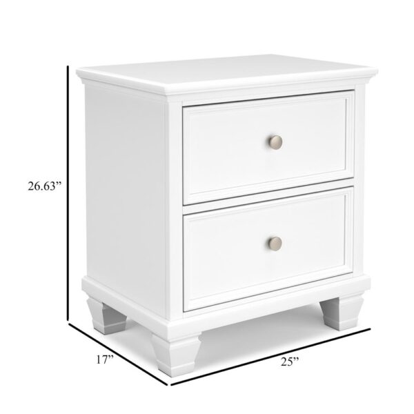 15022026699219145359c.jpeg Heno Nightstand, 2 Wide Storage Drawers, Nickel Round Knobs, White