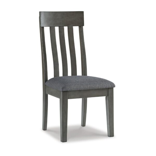 Haly Dining Side Chair Set of 2, Solid Wood Gray Frame, Fabric Seat