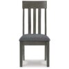Haly Dining Side Chair Set of 2, Solid Wood Gray Frame, Fabric Seat