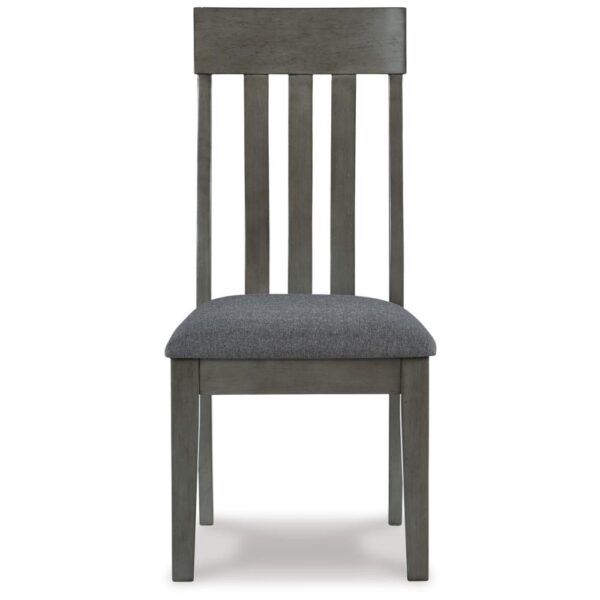 Haly Dining Side Chair Set of 2, Solid Wood Gray Frame, Fabric Seat