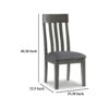 Haly Dining Side Chair Set of 2, Solid Wood Gray Frame, Fabric Seat