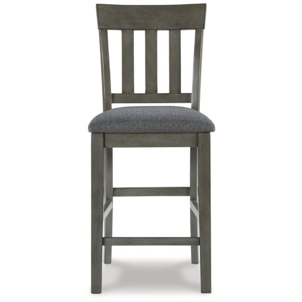 Haly Counter Height Chair Set of 2, Gray Solid Wood Frame and Fabric