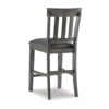 Haly Counter Height Chair Set of 2, Gray Solid Wood Frame and Fabric