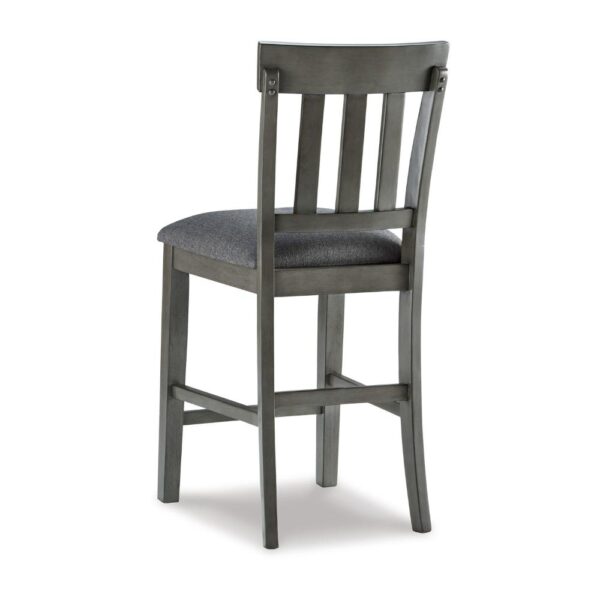 Haly Counter Height Chair Set of 2, Gray Solid Wood Frame and Fabric