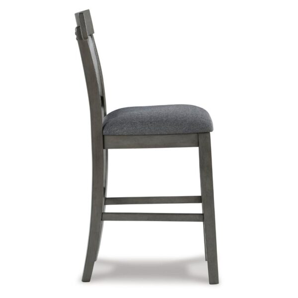 Haly Counter Height Chair Set of 2, Gray Solid Wood Frame and Fabric