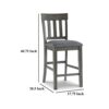 Haly Counter Height Chair Set of 2, Gray Solid Wood Frame and Fabric
