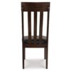 Hado Dining Chair Set of 2, Dark Brown Faux Leather Seat, Slatted Back