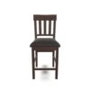 Hado Counter Height Chair Set of 2, Brown Faux Leather, Slatted Back