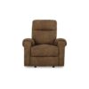 Woli Manual Rocker Recliner Chair, 39 Inch Classic Brown Faux Leather