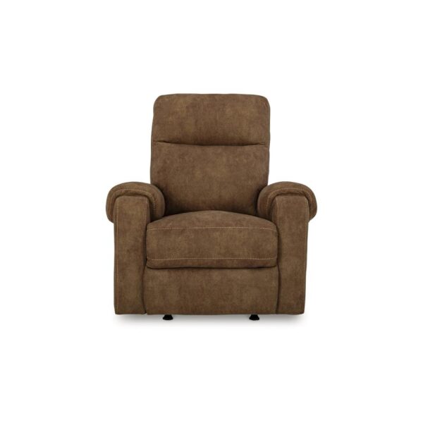 Woli Manual Rocker Recliner Chair, 39 Inch Classic Brown Faux Leather