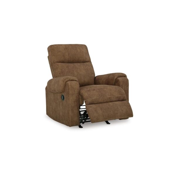 Woli Manual Rocker Recliner Chair, 39 Inch Classic Brown Faux Leather