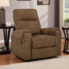 Woli Manual Rocker Recliner Chair, 39 Inch Classic Brown Faux Leather