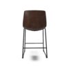 Tia Counter Height Chair Set of 2, Brown Faux Leather, Bucket Seat