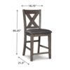 15022026699219b63e0b5.jpeg Caity Counter Height Chair Set of 2, Gray Acacia Wood, X Shaped Back