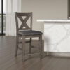 15022026699219b7b97db.jpeg Caity Counter Height Chair Set of 2, Gray Acacia Wood, X Shaped Back